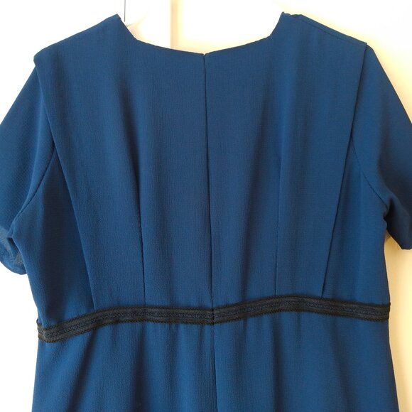 Amish Mennonite Cape Dress 40"B 32"W Blue with Black Lace Modest - Picture 10 of 10